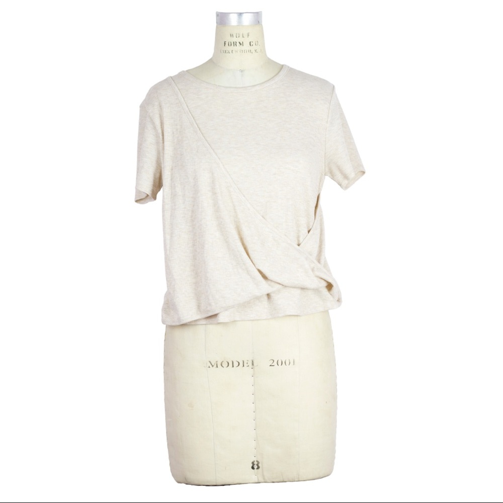 NWT June and Hudson Short Sleeve Wrapped Blouse